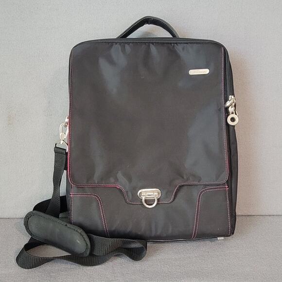 Targus Keira Laptop Backpack Crossbody Bag – Black/Pink – EUC – 14” Travel - Picture 1 of 8